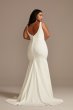 Crepe V-Neck Mermaid Tall Plus Wedding Dress 4XL9WG4023
