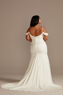 Off Shoulder Cowl Neck Tall Plus Wedding Dress 4XL9WG4030