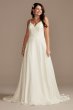 V-Neck Tall Wedding Dress with Beaded Back 4XLWG4004DB