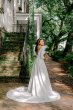 Low Back Mid-Sleeve Satin Crepe Tall Wedding Dress 4XLWG4005DB