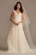 Cap Sleeve Point DEsprit Petite Wedding Dress 7MS251230
