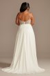 V-Neck Plus Size Wedding Dress with Beaded Back 9WG4004DB