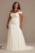 Off Shoulder Cowl Neck Plus Size Wedding Dress 9WG4030
