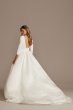 Low Back Mid-Sleeve Crepe and Satin Wedding Dress WG4005DB