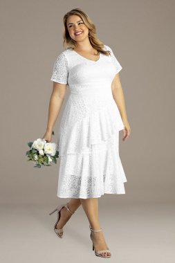 Harmony Tiered Lace Plus Size Short Wedding Dress 19220901