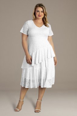 Harmony Tiered Lace Plus Size Short Wedding Dress 19220901