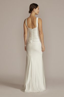 Floral Applique Cap Sleeve Tall Wedding Gown 4XLWG4065