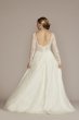Lace Applique Long Sleeve Tall Plus Wedding Dress 4XL8SLCWG905