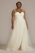 Floral Applique Sleeveless Tall Plus Wedding Dress 4XL9LBWG4036