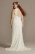Scalloped Stretch Lace Tall Plus Wedding Dress 4XL9WG4047