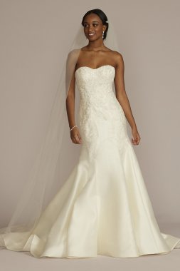 Strapless Drop Waist Lace Tall Wedding Dress 4XLCWG934