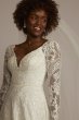Lace Applique Long Sleeve Petite Wedding Dress 7SLCWG905