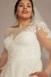 High Neck Long Sleeve Plus Size Wedding Dress 8CWG930