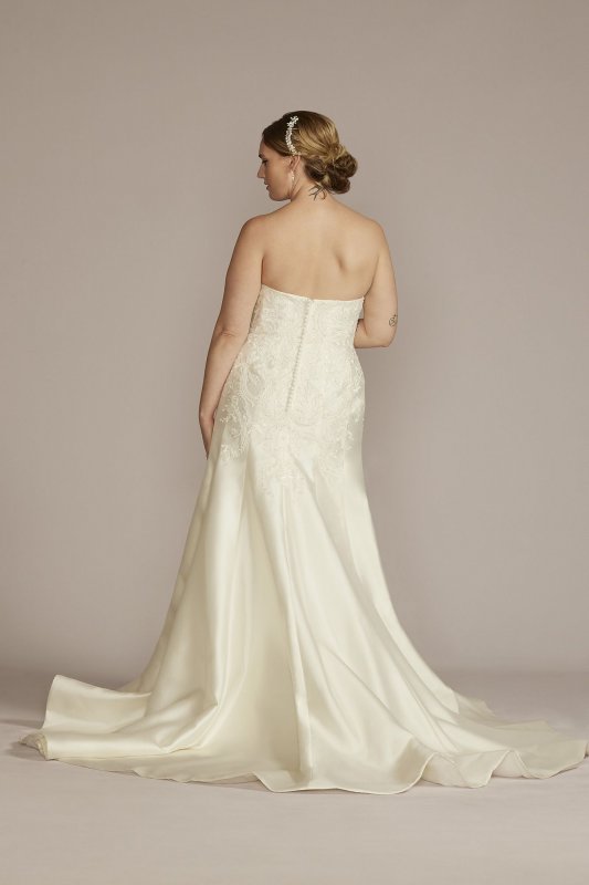 Strapless Drop Waist Plus Size Wedding Dress 8CWG934