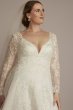 Lace Applique Tulle Long Sleeve Plus Wedding Dress 8SLCWG905