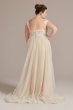 Floral Applique Cap Sleeve Plus Size Wedding Gown 9WG4065