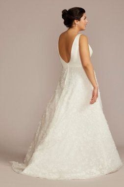 Lined Bodice Long Sleeve Tall Plus Wedding Dress 4XL9SLLBWG4036