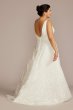 3D Floral Crepe A-Line Plus Size Wedding Dress 9WG4068