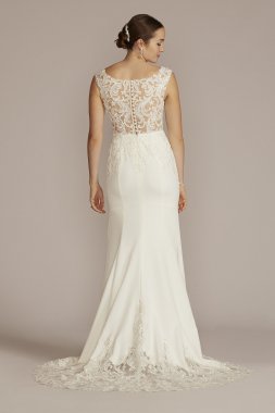 Floral Applique Cap Sleeve Wedding Gown WG4065