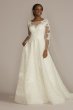 High Neck Long Sleeve Illusion Wedding Dress CWG930