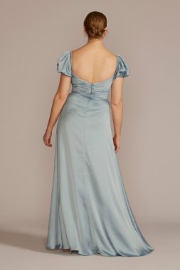 V-Back Spaghetti Strap Tall Plus Wedding Dress 4XL8MS251248