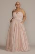 Plus Size V-Notch Strapless Sparkle Prom Gown D24NY22077W