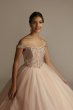 Off-the-Shoulder Beaded Quince Ball Gown Fifteen Roses FR2201