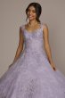 Lace Applique Semi-Cap Sleeve Quince Ball Gown Fifteen Roses FR2203