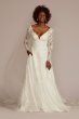 Lace Applique Tulle Long Sleeve Wedding Dress SLCWG905