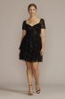 Short Sleeve Illusion Lace Tiered Ruffle Dress WBM2996
