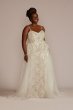 Lace Sheath Tall Plus Wedding Gown with Overskirt 4XL9SWG916