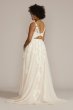 Illusion Plunge V-Neck Lace Plus Size Wedding Gown 8CWG924