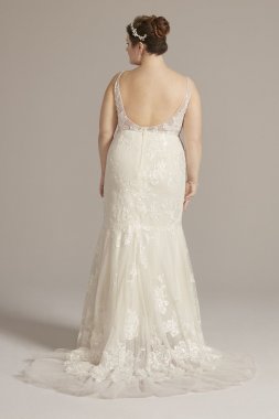 Allover Lace Long-Sleeve Sheath Wedding Dress WG3914