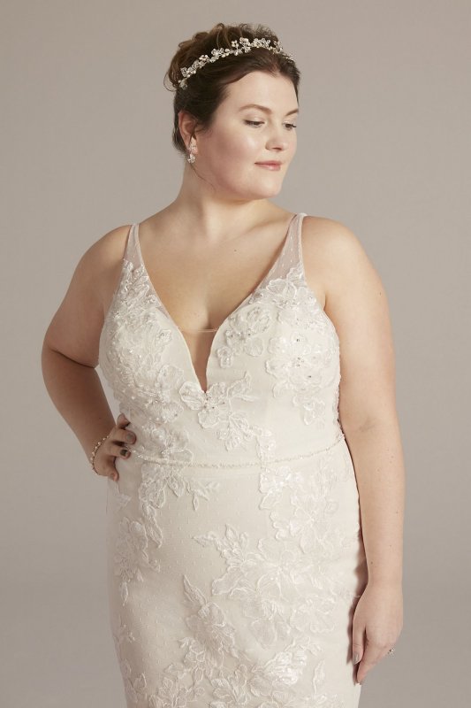 Mermaid Plus Size Wedding Gown with Ruffle Hem 8MS251256