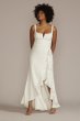 Crepe Plus Size Wedding Dress with Ruffle Skirt 9SDWG1052