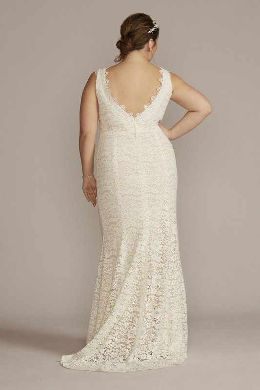 Lace Tank Plus Size Wedding Gown with V-Back 9WG4061
