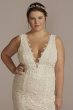 Lace Tank Plus Size Wedding Gown with V-Back 9WG4061
