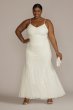 Floral Beaded Sheath Plus Size Wedding Dress 9WGIN5113