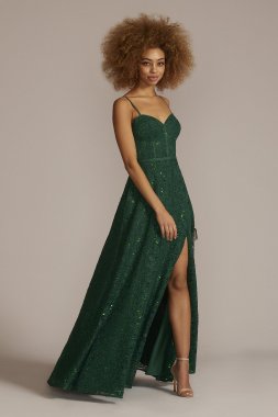 Sparkle Lace Dress with Corset Bodice D24NY22001V4