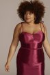 Plus Size Allover Stretch Satin Corset Sheath Gown D24NY22021W