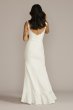 Crepe Tank Sheath Wedding Dress with Ruffle Skirt SDWG1052