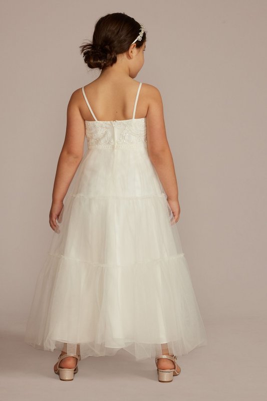 Lace and Tulle Spaghetti Strap Flower Girl Dress WG1447