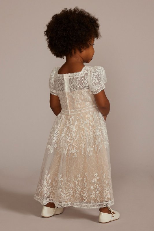 Floral Lace Cap Sleeve Flower Girl Dress WG1453