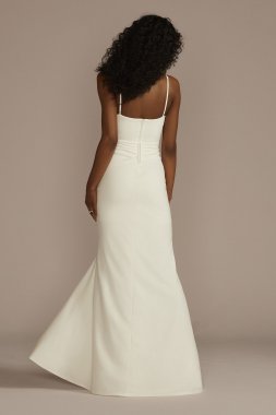High Neck Short Sleeve Lace Modest Wedding Dress MSLWG4032