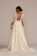 Illusion Button Back Lace Applique Wedding Gown CWG928