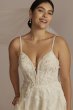 Glitter Tulle Appliqued Corset Bodice Wedding Gown CWG929