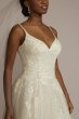 Floral Drop Waist Bodice Tall Plus Wedding Dress CWG931