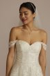 Lace Applique Wedding Dress with Removable Sleeves CWG954