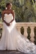 Lace Applique Wedding Dress with Removable Sleeves CWG954