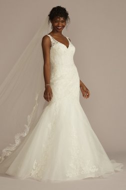 Multi-Lace Tank V-Neck Mermaid Wedding Dress CWG963